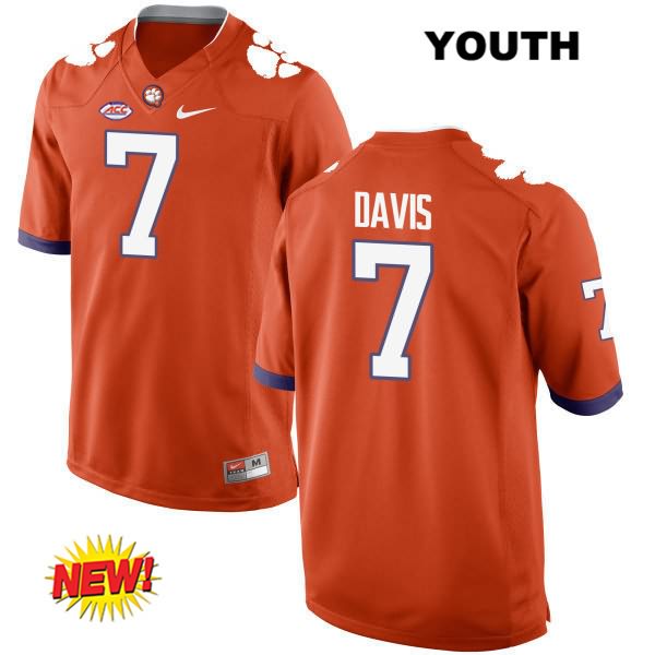 Youth Clemson Tigers #7 Lasamuel Davis Stitched Orange New Style Authentic Nike NCAA College Football Jersey ACX0546OK